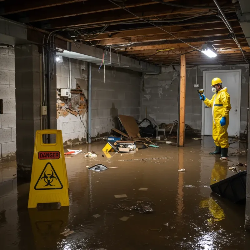 Flooded Basement Electrical Hazard in Lyons, KS Property