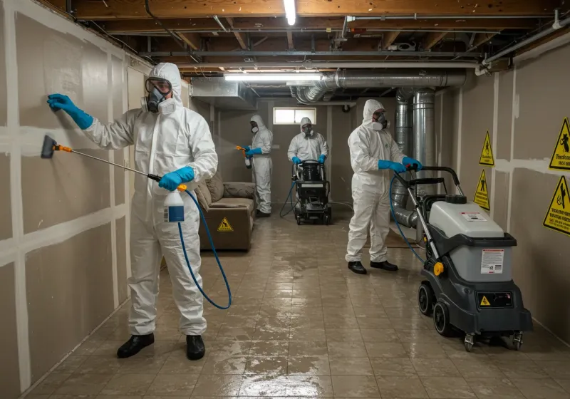 Basement Moisture Removal and Structural Drying process in Lyons, KS